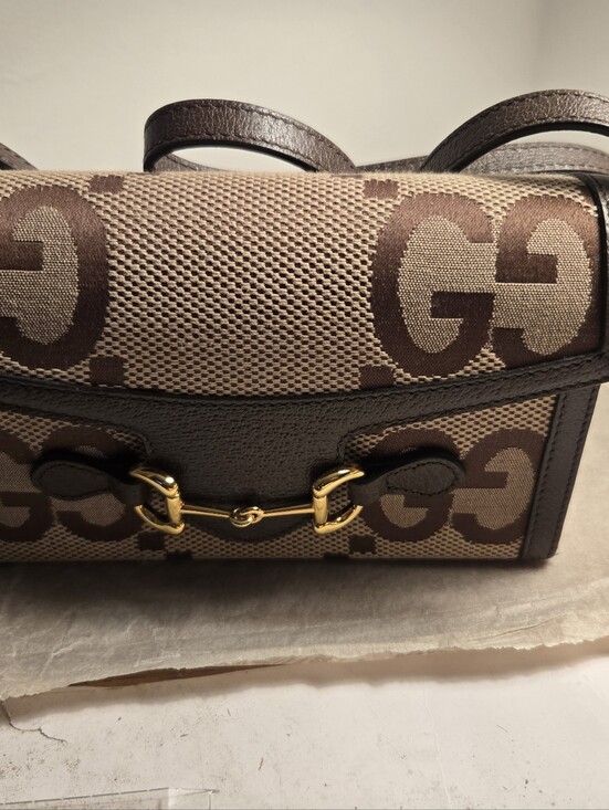 Gucci Handbags - Gucci Brown GG Supreme Canvas Shoulder Bag with Gold Horsebit